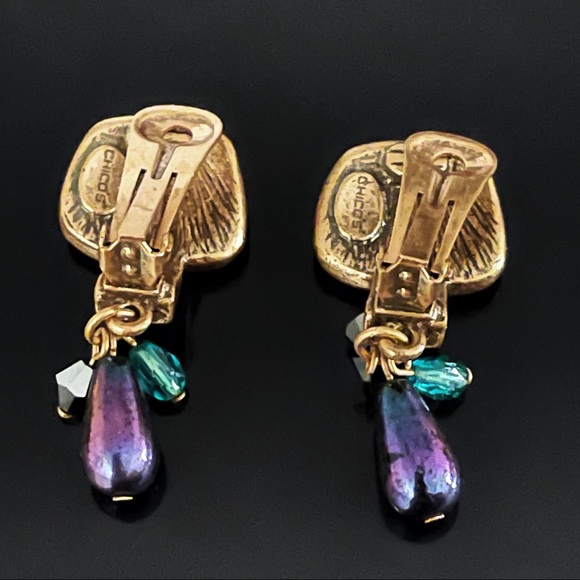 ✨Stunning VTG Signed Chico’s Clip On Earrings - Picture 2 of 3